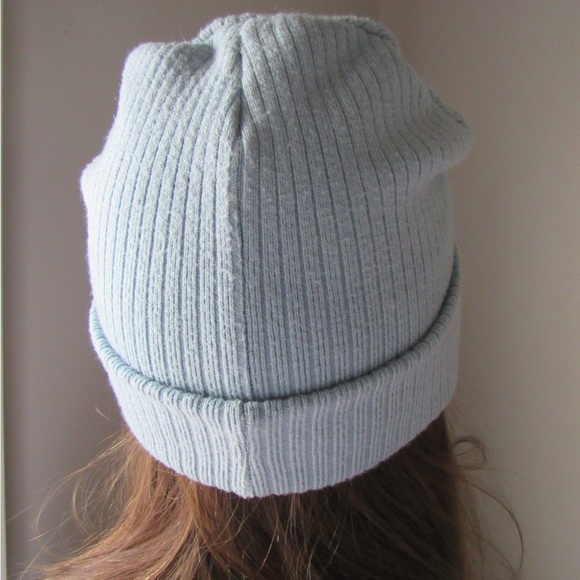 Light Blue Ribbed Beanie - Picture 2 of 2